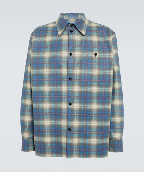 체크 레더 셔츠