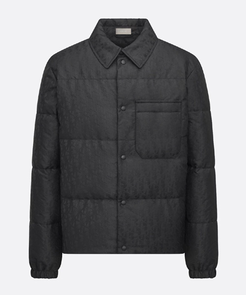 블랙 테크니컬 자카드 푸퍼 오버셔츠 자켓