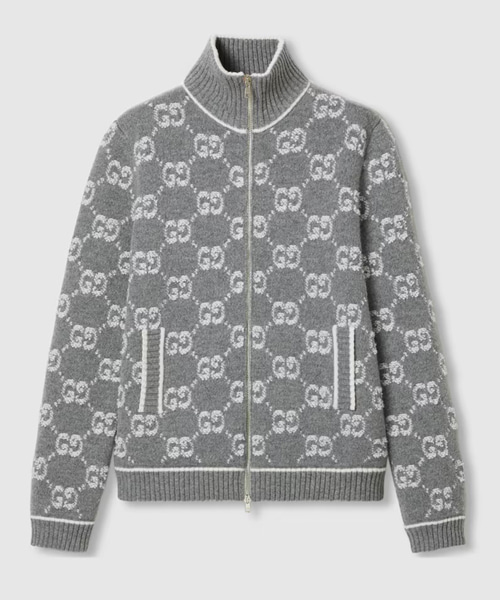 GG 부클레 스티치 자카드 가디건