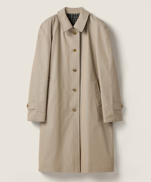 리버서블 트윌 및 체크 트렌치 코트