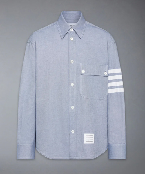 우븐 플란넬 4-바 오버사이즈 셔츠