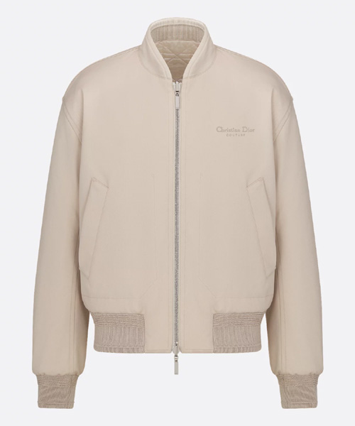 베이지 코튼 블렌드 트윌 리버서블 재킷