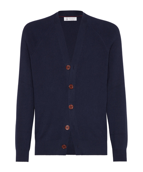 래글런 슬리브 코튼 잉글리시 립 가디건