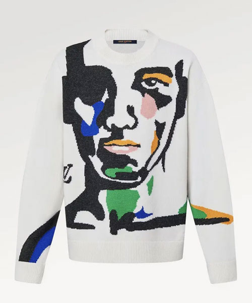 인타르시아 캐시미어 울 크루넥