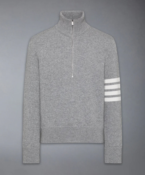 메리노 울 4-바 퍼널 넥 풀오버