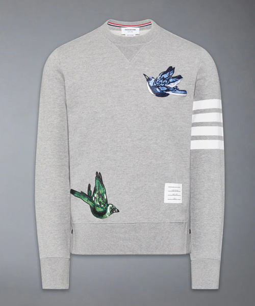 루프백 버드 패치 4-바 스웨트셔츠