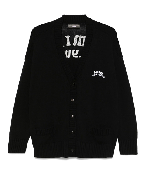 로고 자수 코튼 가디건