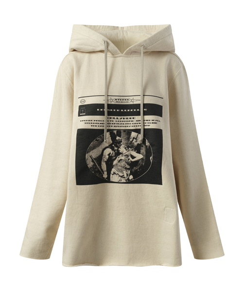 오페라 프린트 오버사이즈 후드