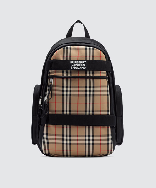 라지 빈티지 체크 패널 네비스 백팩
