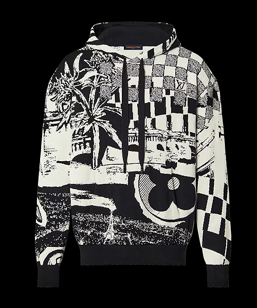 파리지앵 콜라주 자카드 후디