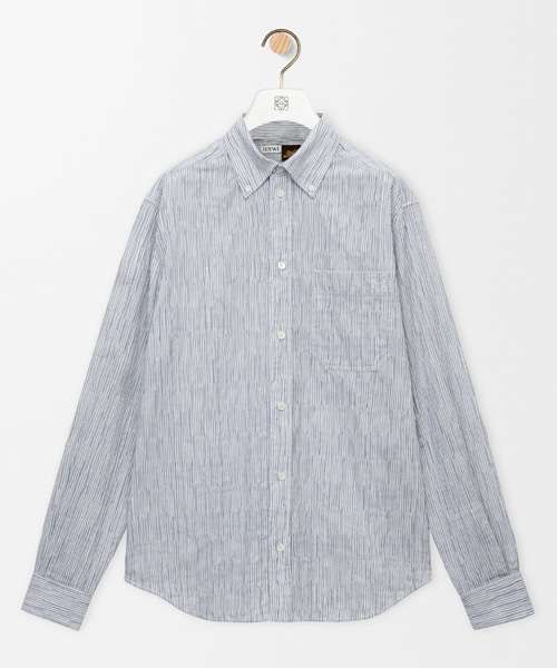 스트라이프 코튼 블렌드 셔츠