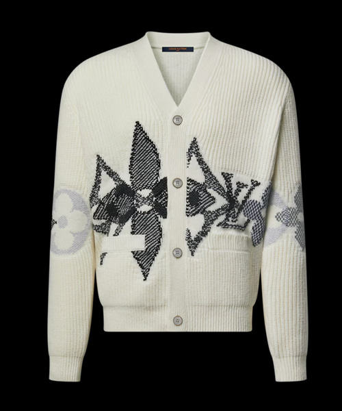 그래픽 니트 가디건