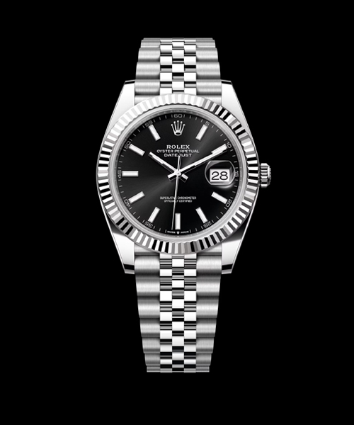 데이저스트 (스틸 / 플루티드 베젤 / 쥬빌리 / 블랙 다이얼) 41mm