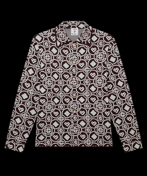 모노그램 코튼 니트 셔츠