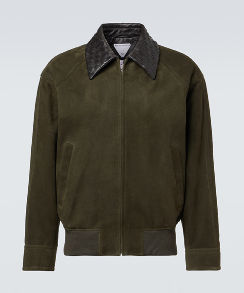 스웨이드 가죽 블루종