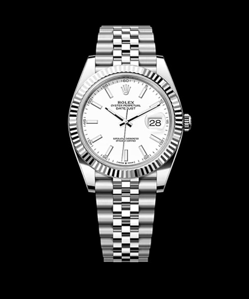 데이저스트 (스틸 / 플루티드 베젤 / 쥬빌리 / 화이트 다이얼) 41mm