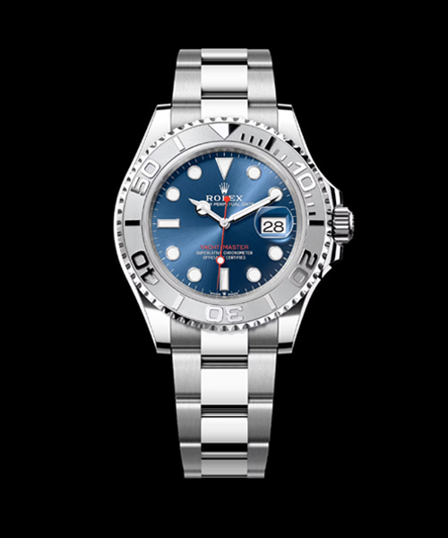 요트-마스터 (스틸 / 플래티넘 베젤 / 블루 다이얼) 40mm