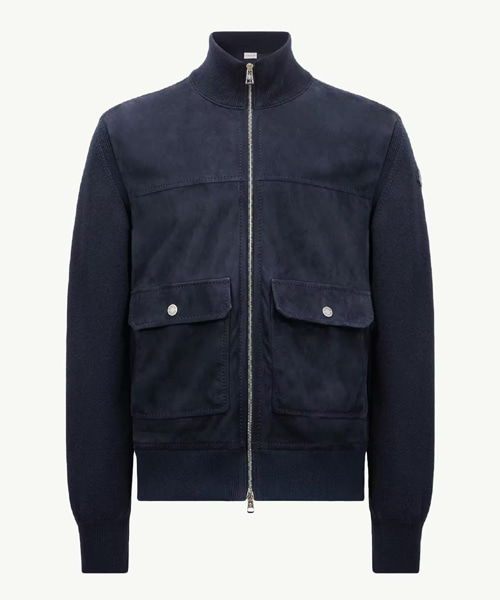 울 코튼 스웨이드 집 업 가디건