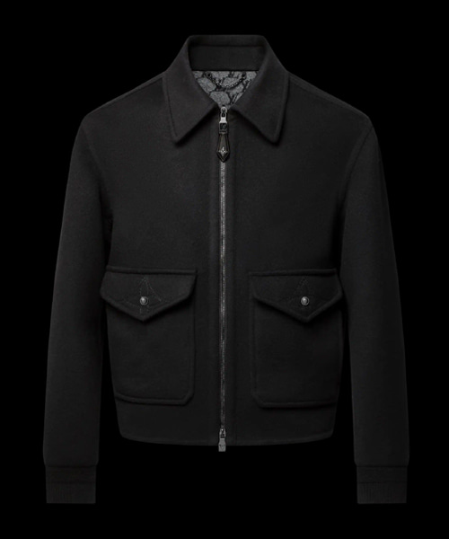 울 실크 더블 페이스 블루종