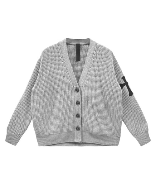 캐시미어 와플 서멀 크로스 패치 가디건