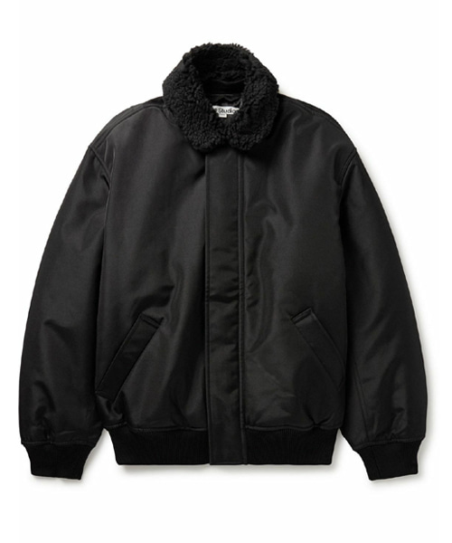 트림드 패디드 캔버스 봄버 자켓
