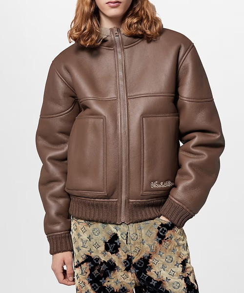 리버서블 시어링 후드 블루종