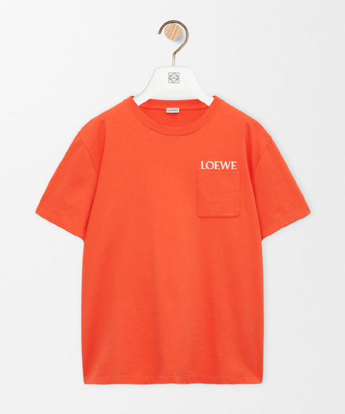 로고 자수 코튼 저지 티셔츠