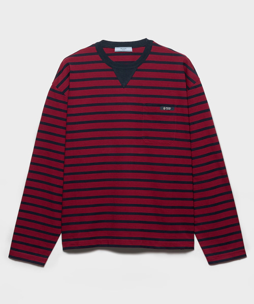 롱 슬리브 스트라이프 저지 티셔츠