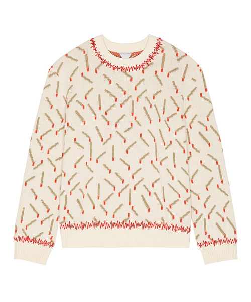 코튼 자카드 매치 스웨터