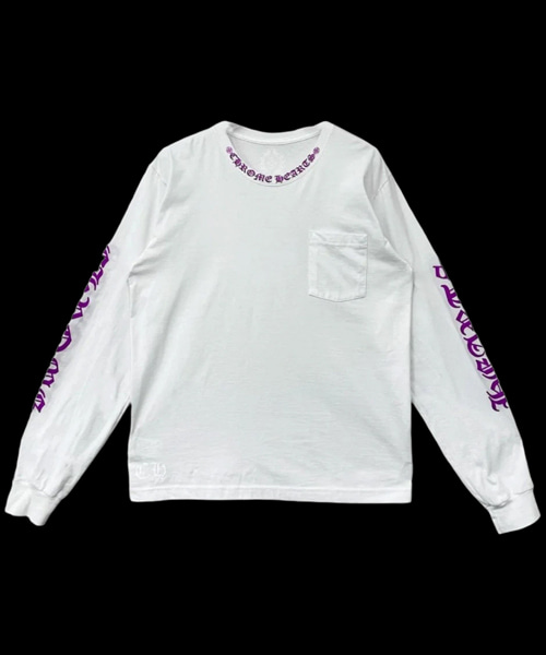 넥 스크립트 롱 슬리브 티셔츠