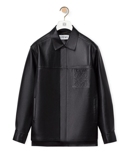 나파 가죽 집업 오버셔츠