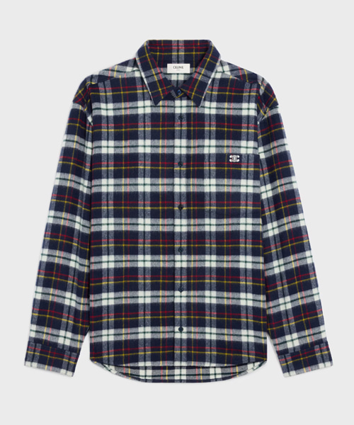 브러시드 체크 울 릴렉스 핏 셔츠