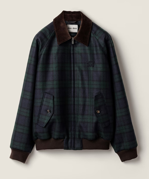 체크 트윌 블루종 자켓