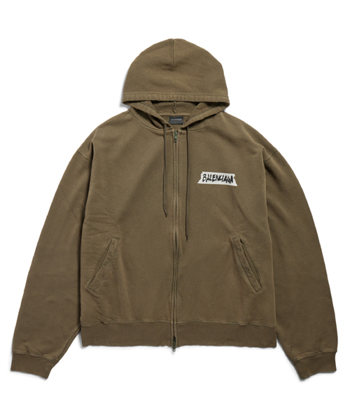 마스킹 테이프 오버사이즈 집업 후디