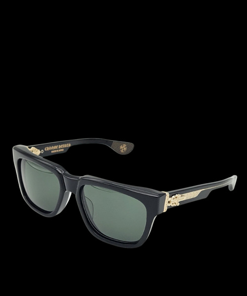 박스 오피서 선글라스 블랙 18K 골드 플레이트