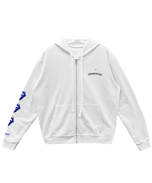 롤링스톤 스크립트 블루 로고 후드 집업 자켓