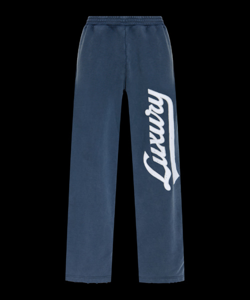 로고 자수 와이드 레그 스웨트팬츠