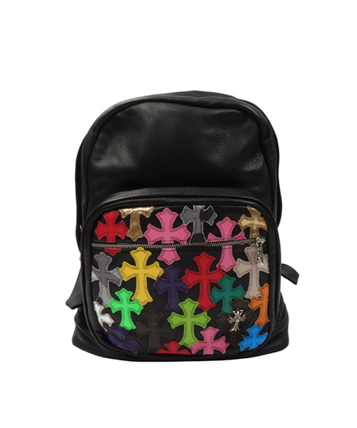 레더 멀티컬러 크로스 패치 백팩