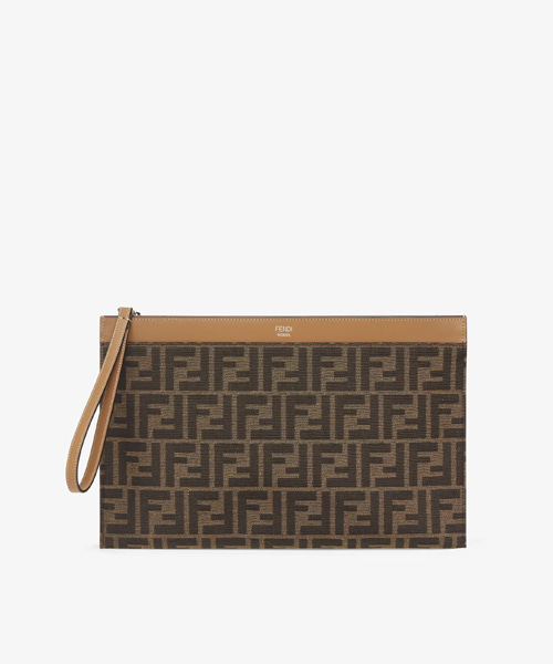 FF 자카드 플랫 파우치 미디엄