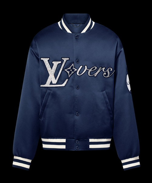 엠브로이더드 나일론 베이스볼 블루종