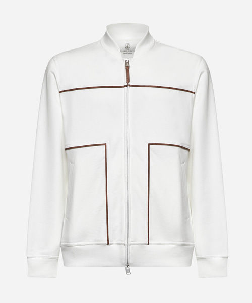 테크노 코튼 프렌치 테리 지퍼 파이핑 스웨트셔츠