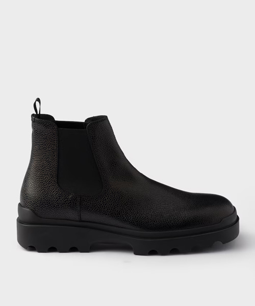 스템프 가죽 첼시 부츠