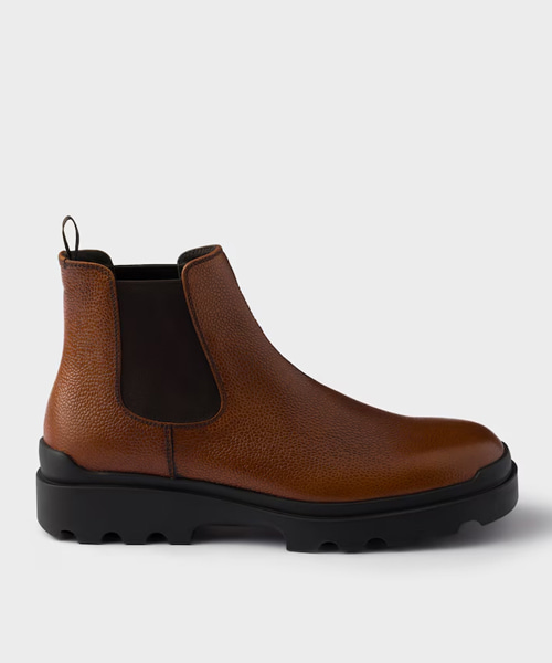 스템프 가죽 첼시 부츠