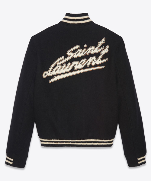 로고 울 블루종 자켓