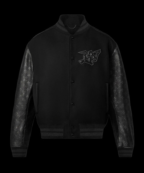 모노그램 엠보스드 레더 바시티 블루종