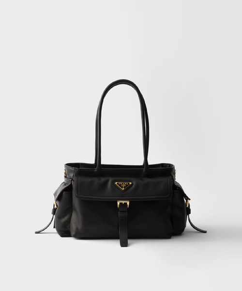 미디엄 프라다 익스플로어 나파 가죽 토트백