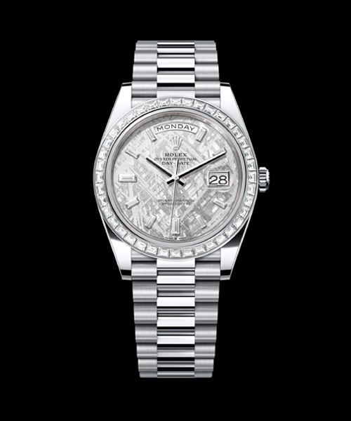 데이데이트 오이스터 (플래티넘 / 메테오라이트 다이얼 / 다이아몬드 베젤) 40mm