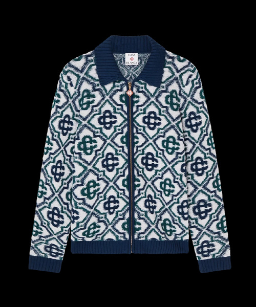 모노그램 니트 지퍼 점퍼