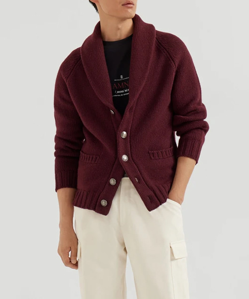 메탈 버튼 피우마 캐시미어 가디건