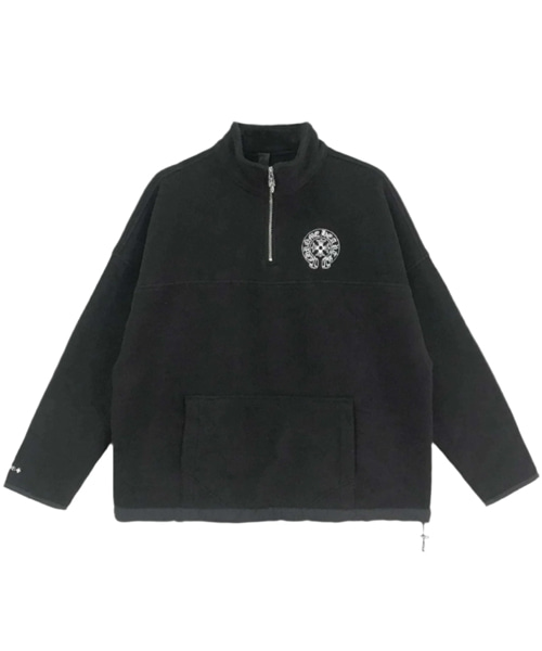 플리스 홀스슈 로고 실버 대거 하프 집 스웨트셔츠